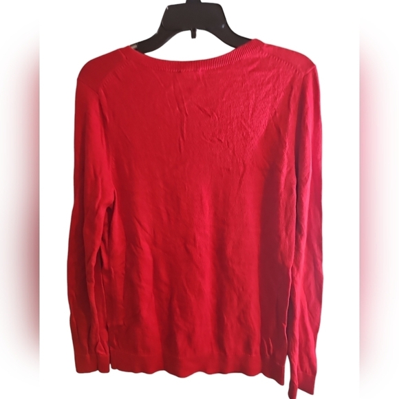 Talbots sz medium red crewneck Sottie Dog sweater cashmere blend - Picture 2 of 8